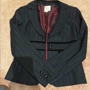 Nanette Lepore Black Pinstripe Blazer